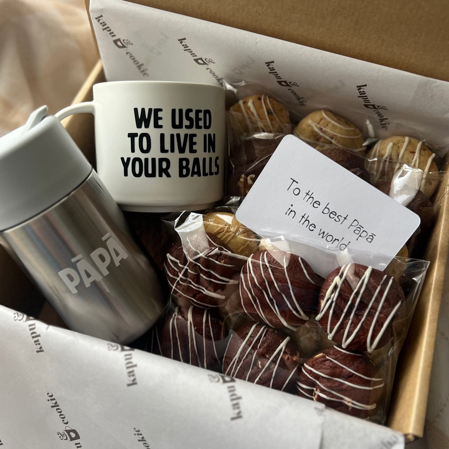 NUI Rā Pāpā Gift Set - Travel Kapu, Kapu & 24x Cookies
